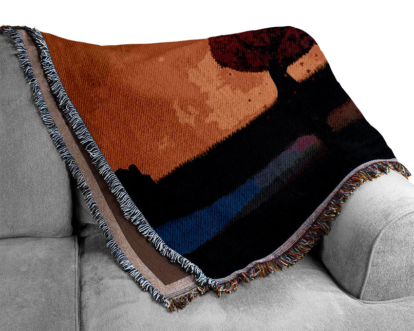 Autumn Sunset Woven Blanket