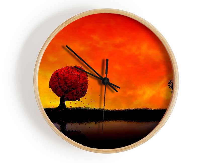 Autumn Sunset Clock - Wallart-Direct UK