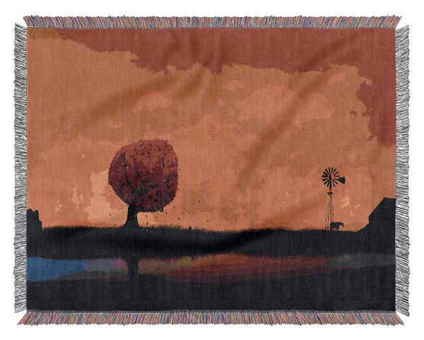 Autumn Sunset Woven Blanket