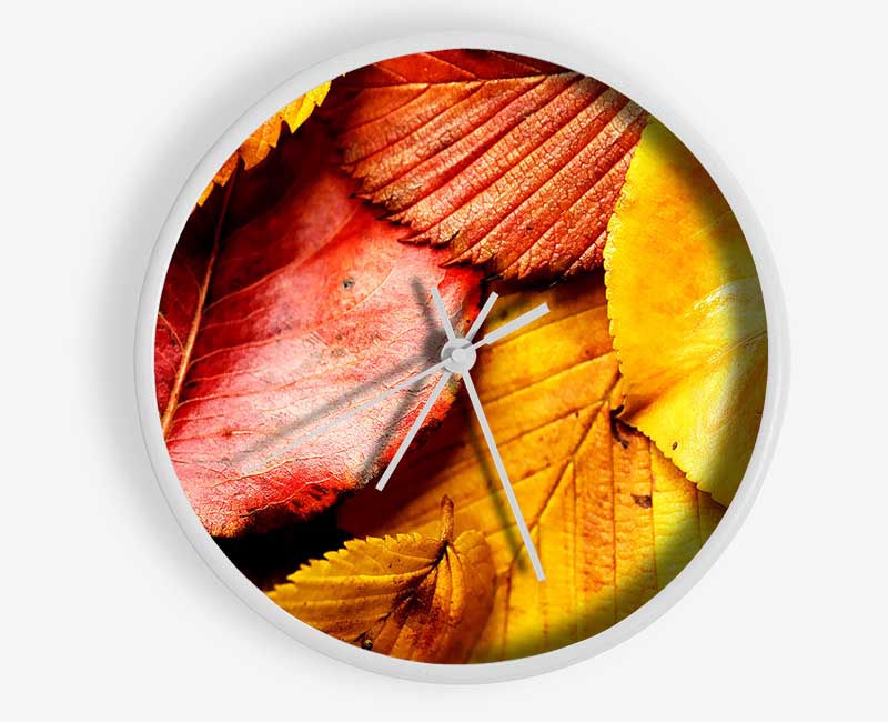 Beautiful Autumn Leaves Clock - Wallart-Direct UK