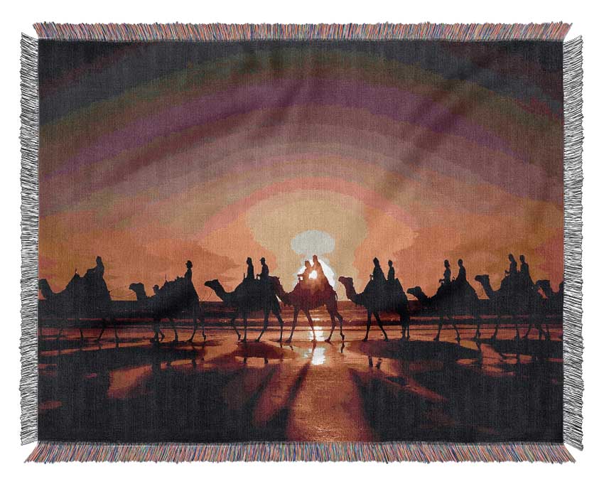 Camel Caravan Woven Blanket