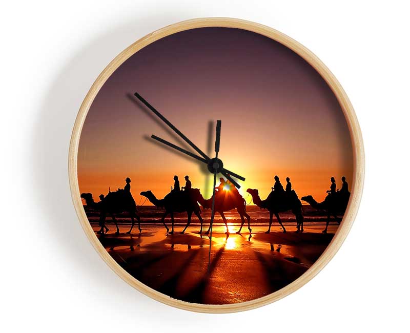 Camel Caravan Clock - Wallart-Direct UK