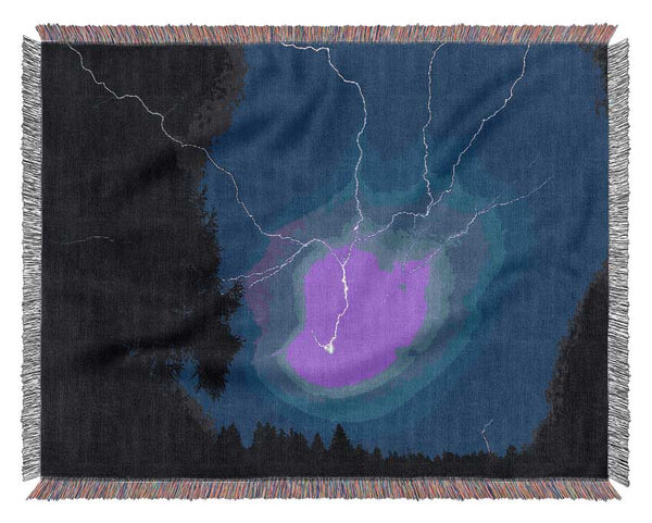 Night Lightning Blue Woven Blanket