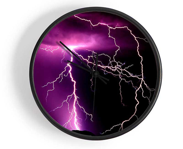 Lightning Storm Clock - Wallart-Direct UK