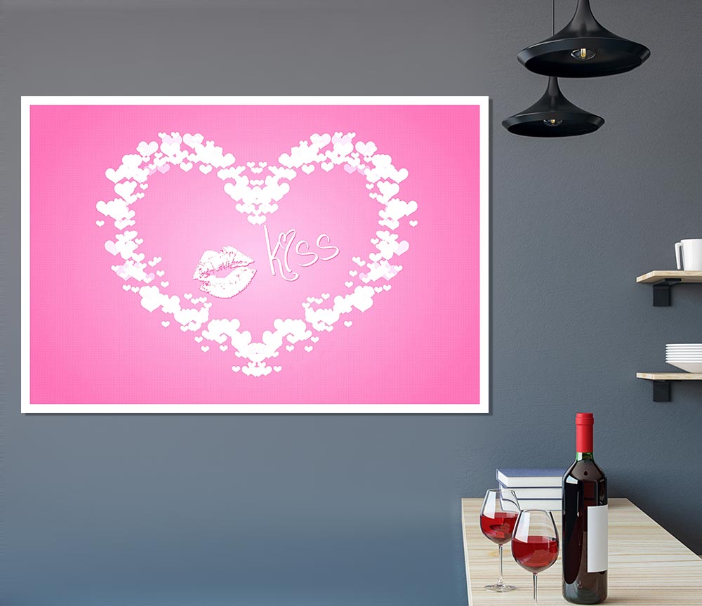 Valentines Day Kiss Print Poster Wall Art