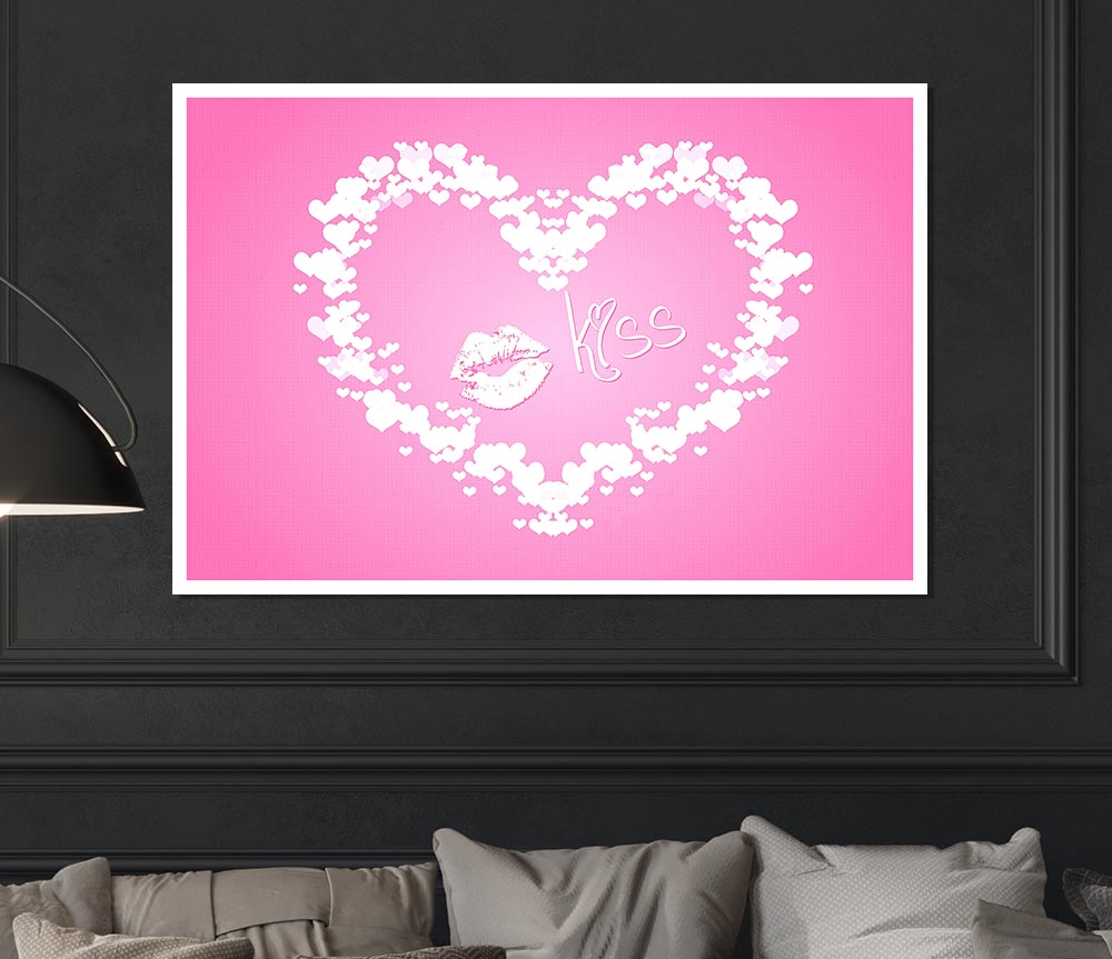 Valentines Day Kiss Print Poster Wall Art