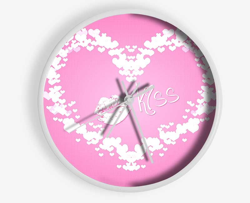 Valentines Day Kiss Clock - Wallart-Direct UK