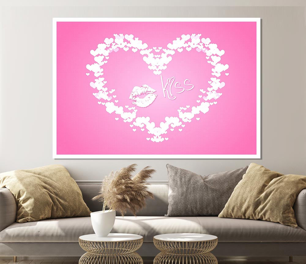 Valentines Day Kiss Print Poster Wall Art