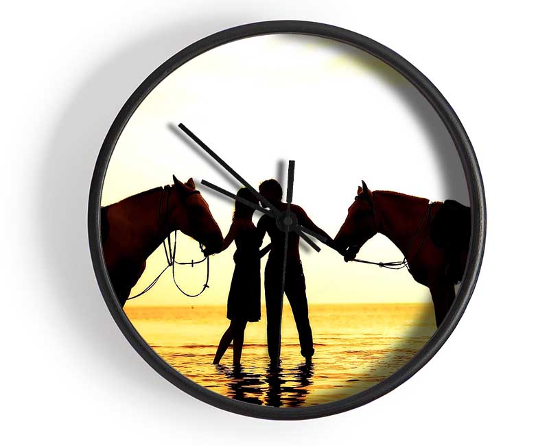 Riding Horses On The Beach Clock - Wallart-Direct UK