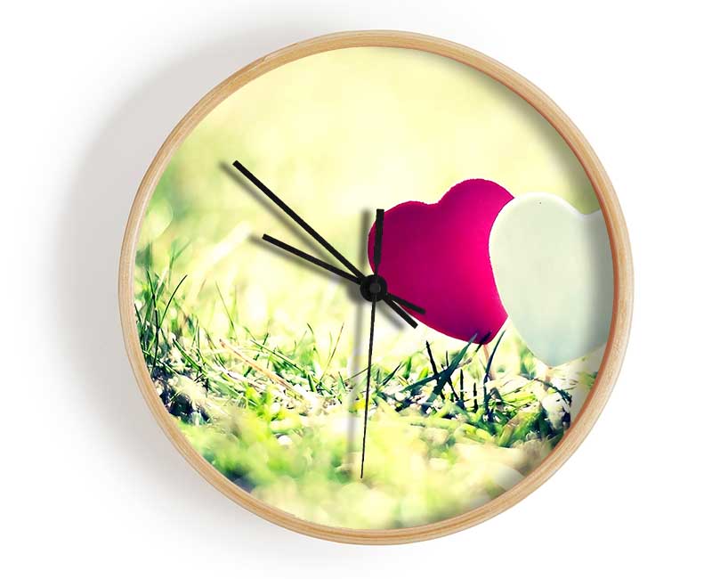 Valentines Day Hearts Clock - Wallart-Direct UK