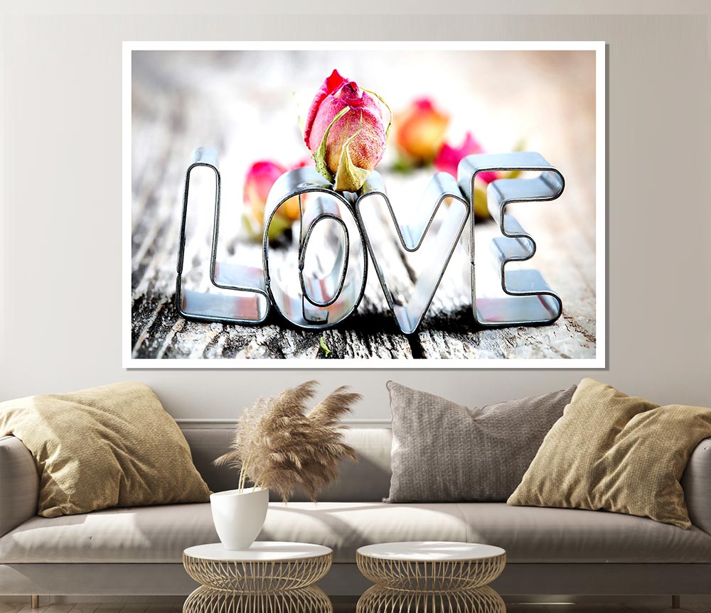 Valentines Day Love Rose Print Poster Wall Art