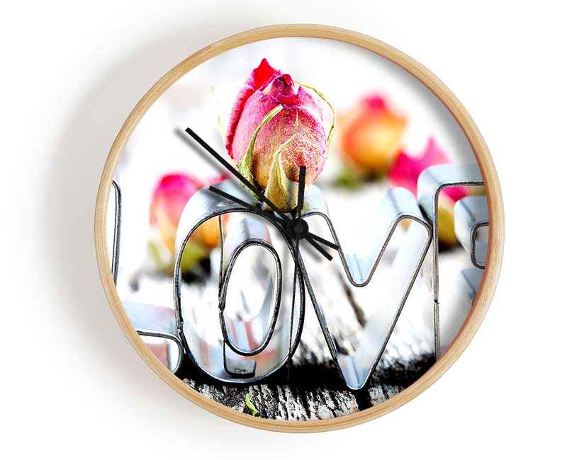 Valentines Day Love Rose Clock - Wallart-Direct UK