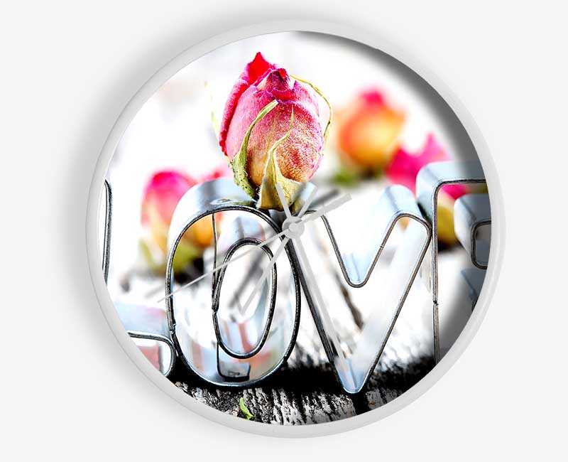 Valentines Day Love Rose Clock - Wallart-Direct UK