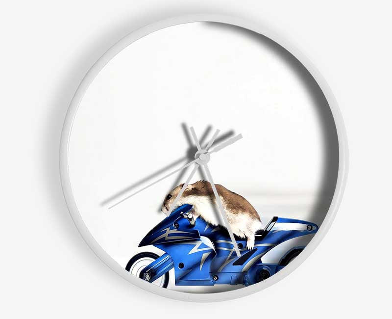 Mouse Riding Motorcycle Clock - Wallart-Direct UK