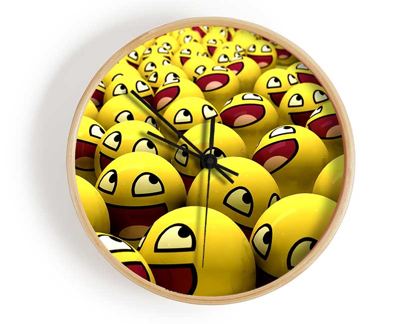 Funny Smileys Clock - Wallart-Direct UK