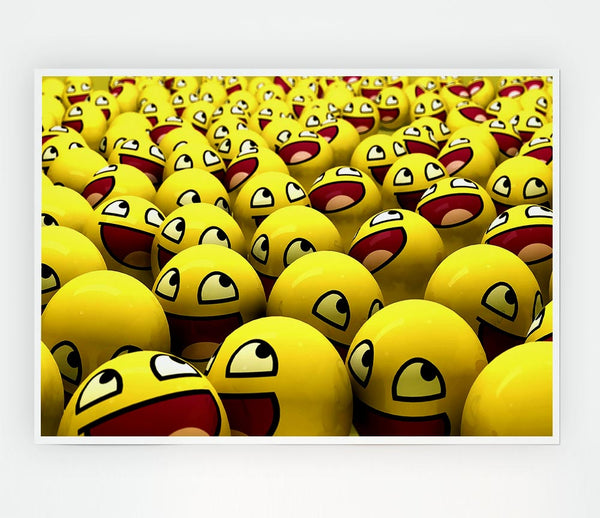 Funny Smileys Print Poster Wall Art