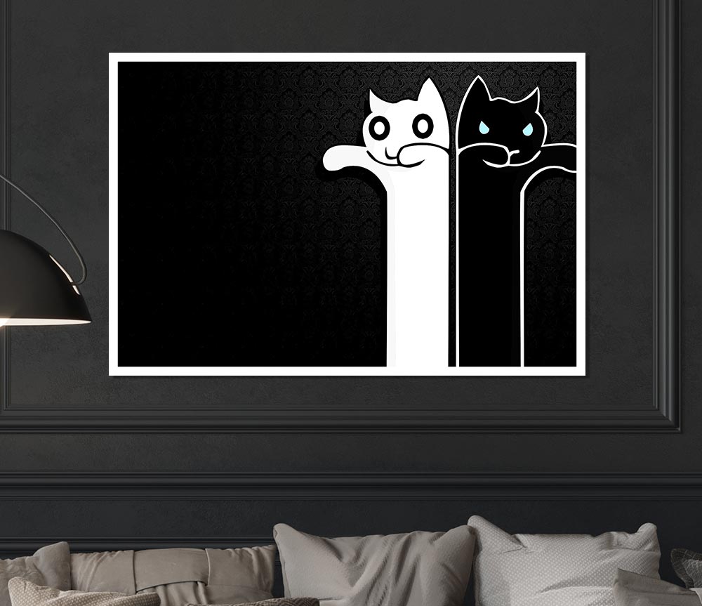 Zombie Cats Print Poster Wall Art