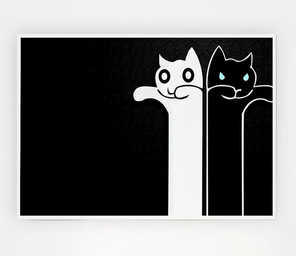 Zombie Cats Print Poster Wall Art