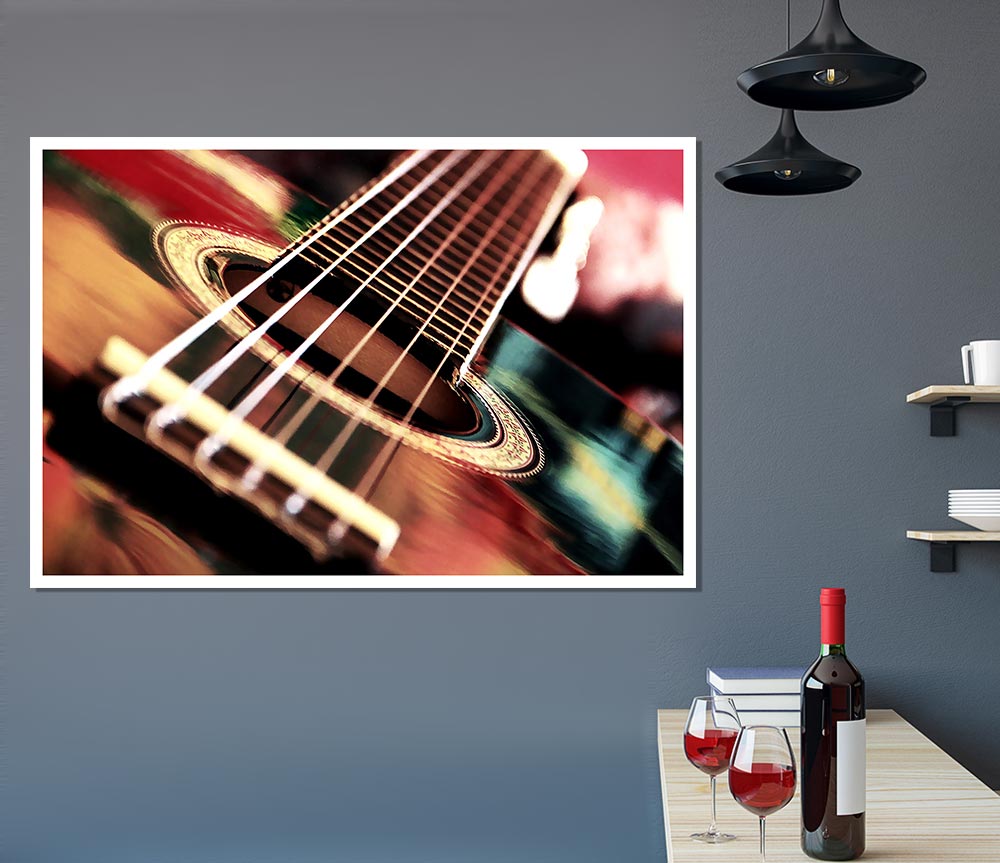 Acoustic Guitar Print Poster Wall Art