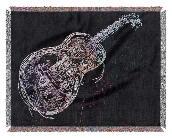 Guitar Graffiti Woven Blanket