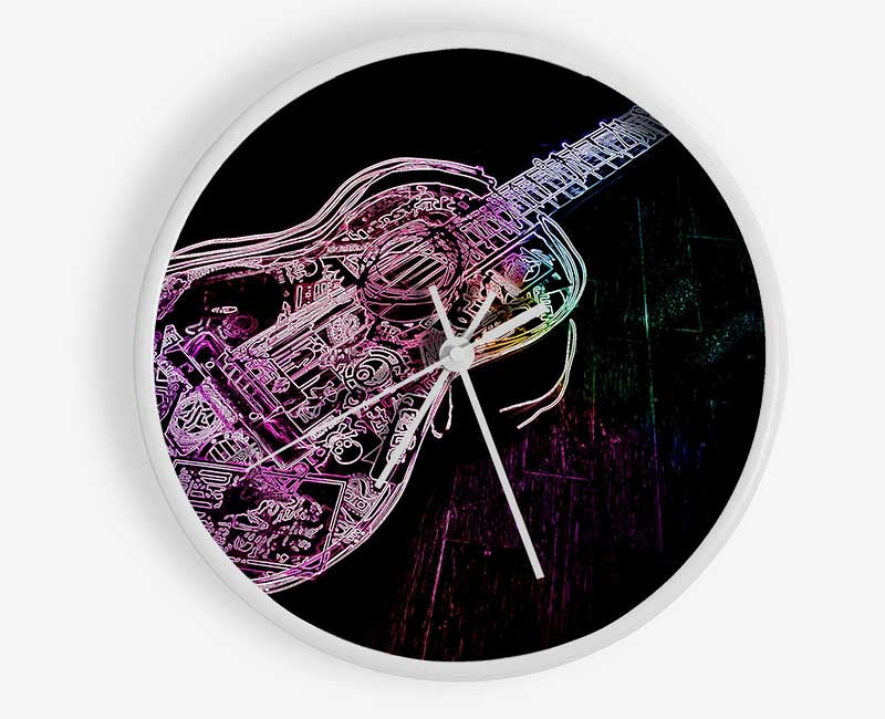 Guitar Graffiti Clock - Wallart-Direct UK