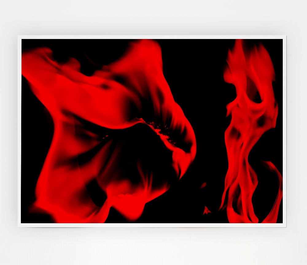 Fire Flames Print Poster Wall Art