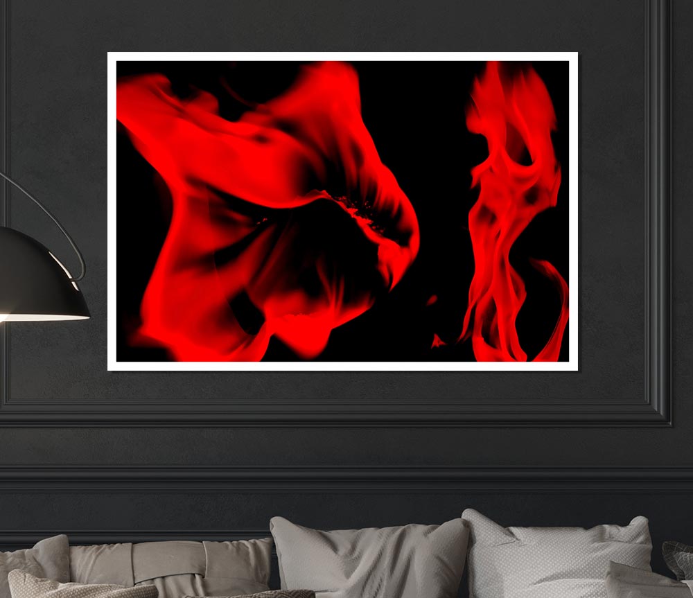 Fire Flames Print Poster Wall Art