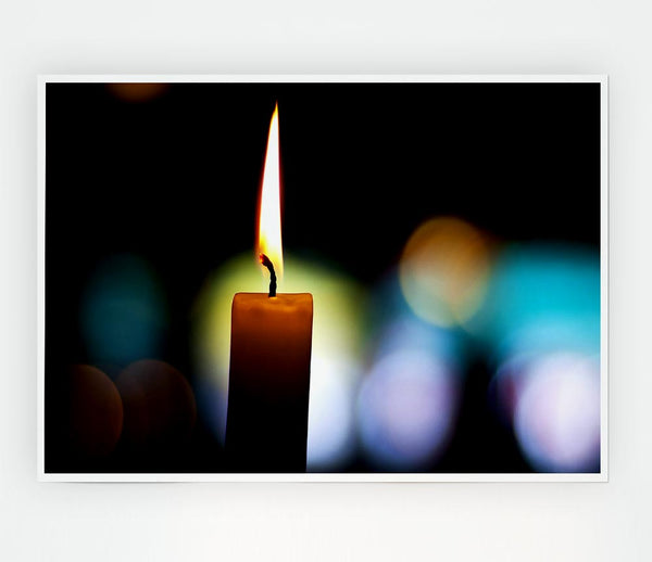 Candle Flame Print Poster Wall Art