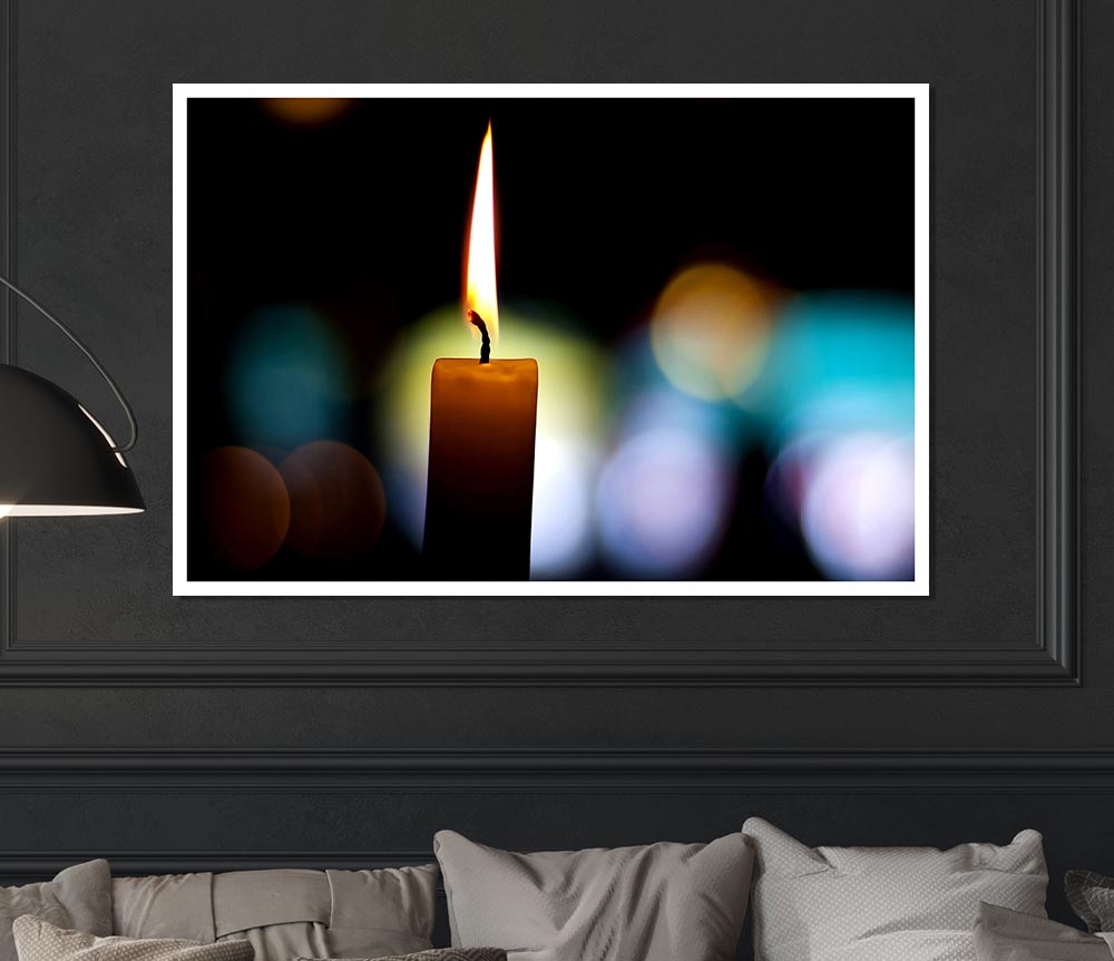 Candle Flame Print Poster Wall Art