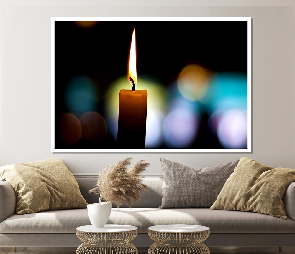 Candle Flame Print Poster Wall Art