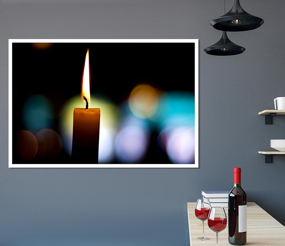 Candle Flame Print Poster Wall Art