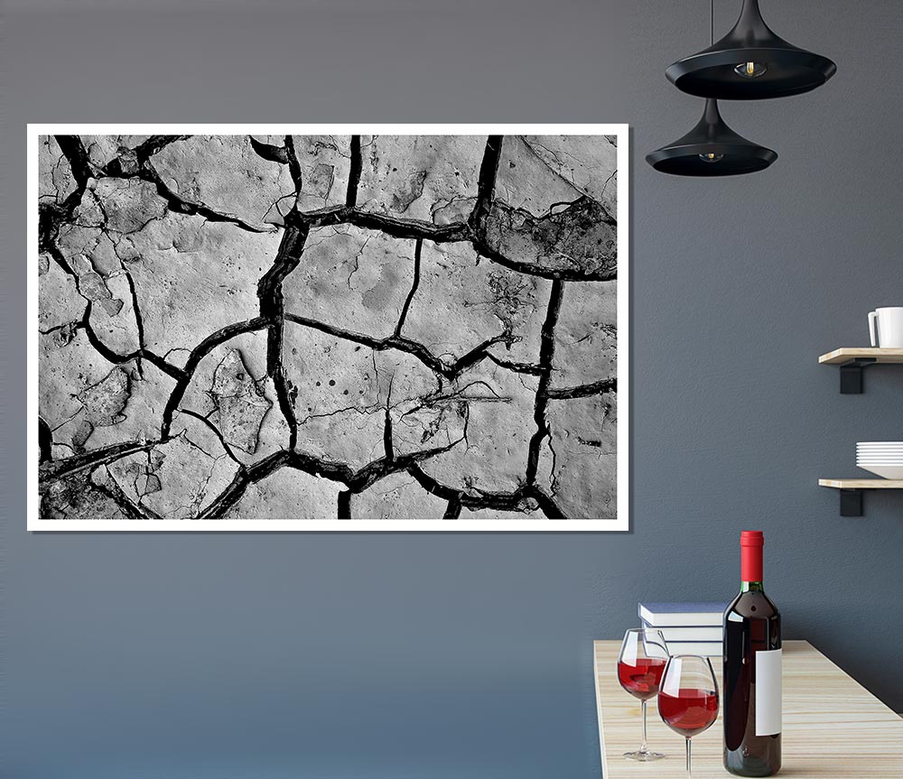 Cracked Mud Print Poster Wall Art