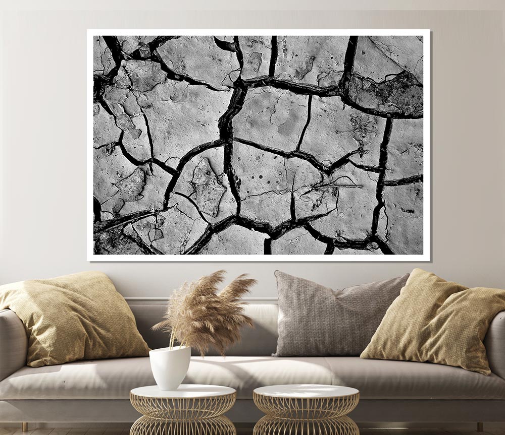 Cracked Mud Print Poster Wall Art