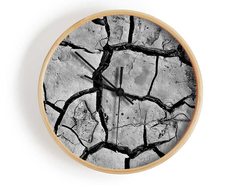 Cracked Mud Clock - Wallart-Direct UK