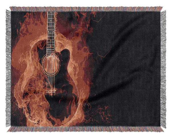 Guitar Flame Woven Blanket