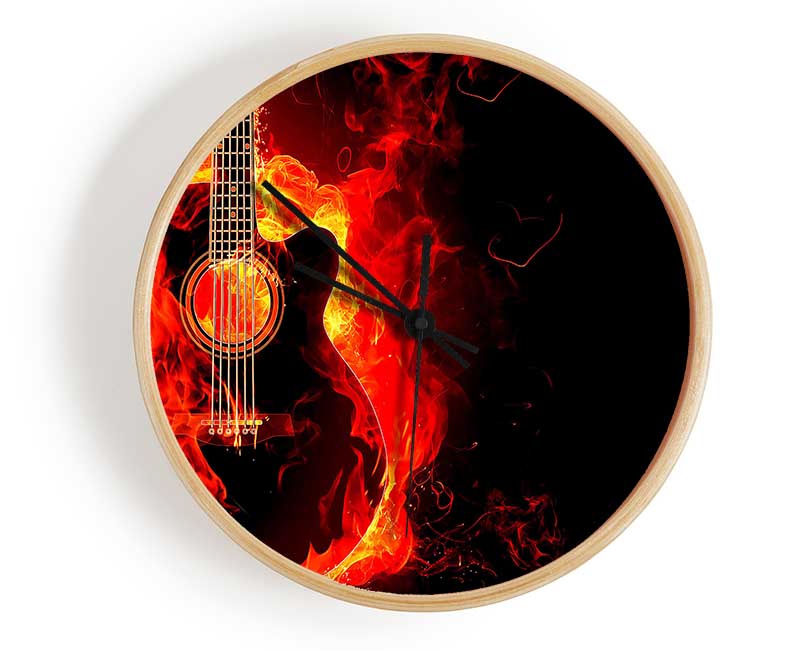 Guitar Flame Clock - Wallart-Direct UK