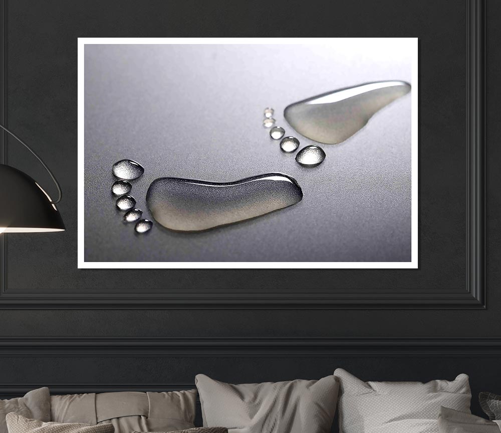 Water Footprints Print Poster Wall Art