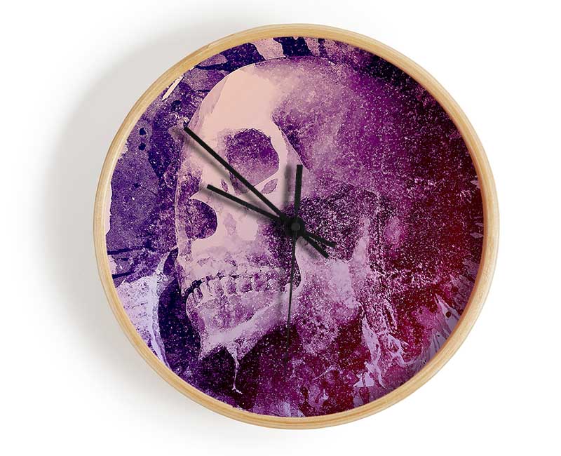 Watercolour Skull Design Clock - Wallart-Direct UK