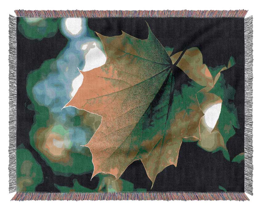 Green Leaf Woven Blanket