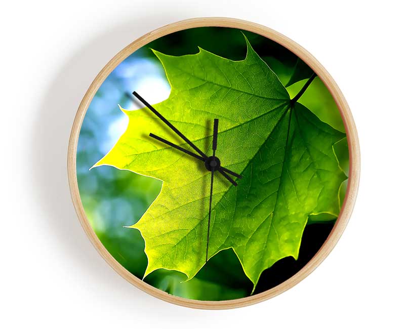 Green Leaf Clock - Wallart-Direct UK