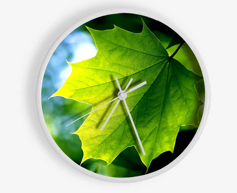 Green Leaf Clock - Wallart-Direct UK