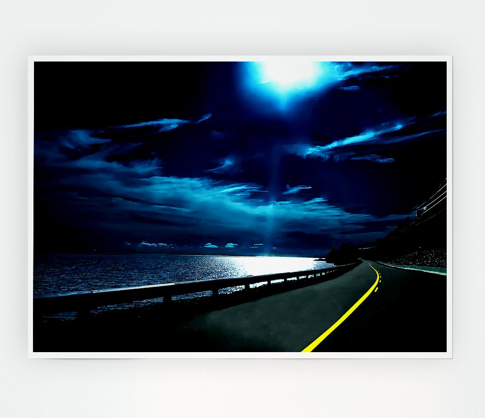 Highway Nights Print Poster Wall Art