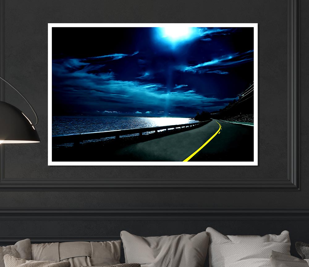 Highway Nights Print Poster Wall Art