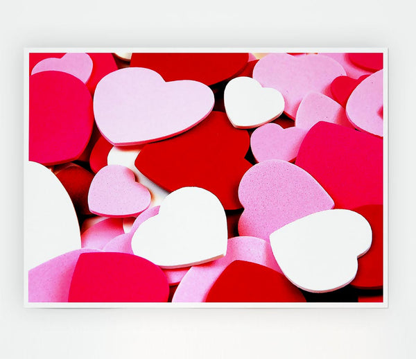 Tons Of Hearts Print Poster Wall Art