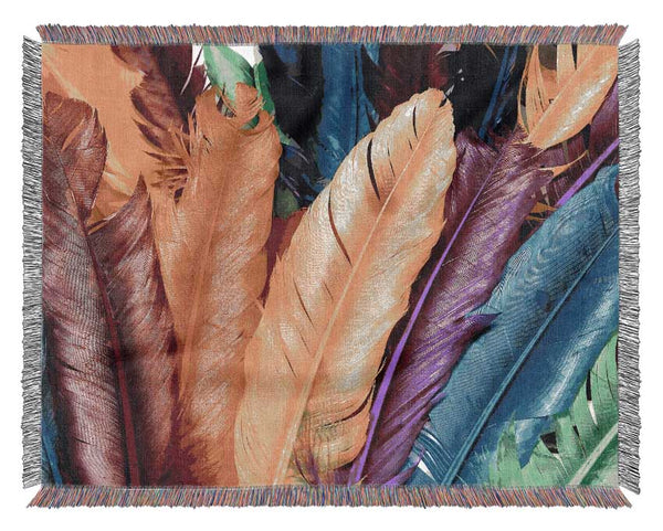 Feathers In Colours Woven Blanket