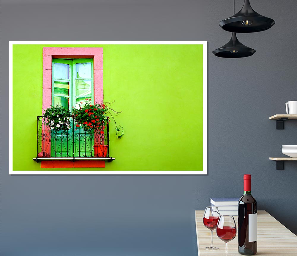 Green Wall Window Print Poster Wall Art