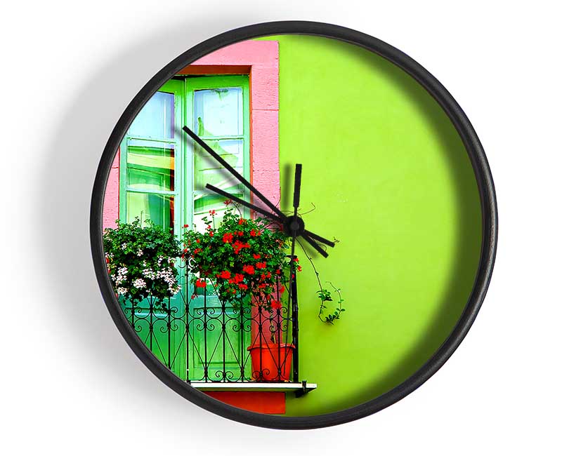 Green Wall Window Clock - Wallart-Direct UK