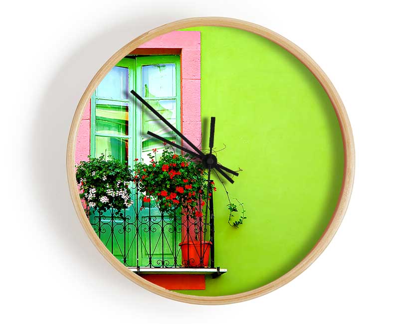 Green Wall Window Clock - Wallart-Direct UK