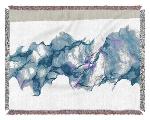 Blue Ripple Wave Woven Blanket