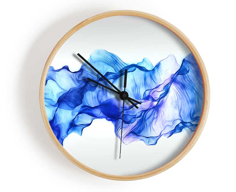 Blue Ripple Wave Clock - Wallart-Direct UK